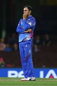 SYDNEY, AUSTRALIA - MARCH 13:  Mohammad Nabi of Afghanistan looks dejected during the 2015 Cricket World Cup match between England and Afghanistan at Sydney Cricket Ground on March 13, 2015 in Sydney, Australia.  (Photo by Mark Kolbe/Getty Images)